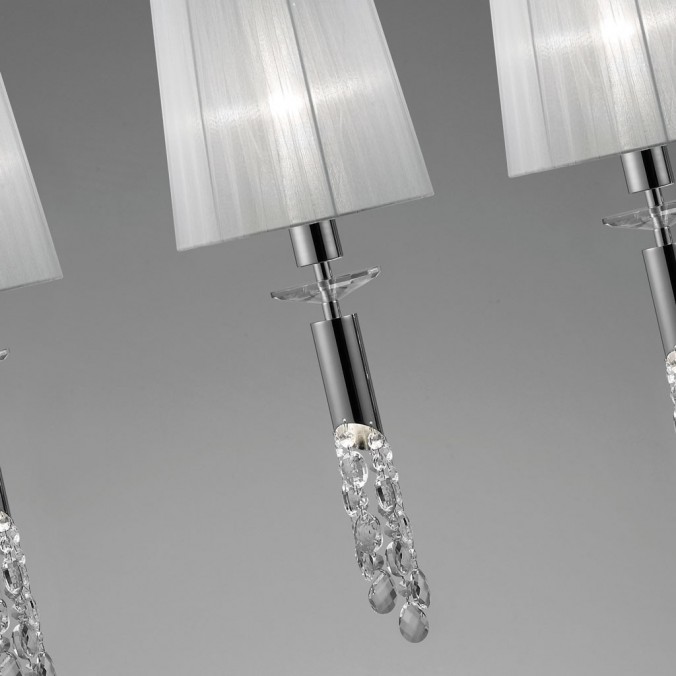 Lámpara techo clásica TIFFANY cromo 3 pantallas Lámpara techo clásica TIFFANY cromo 3 pantallas