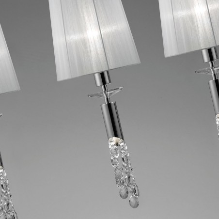 Lámpara techo clásica TIFFANY cromo 3 pantallas