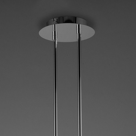 Lámpara techo clásica TIFFANY cromo pantalla oval