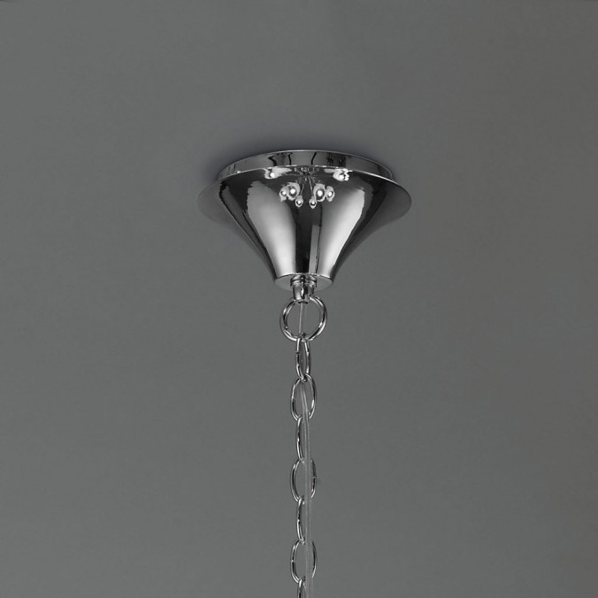 Lámpara techo clásica TIFFANY cromo 4 pantallas