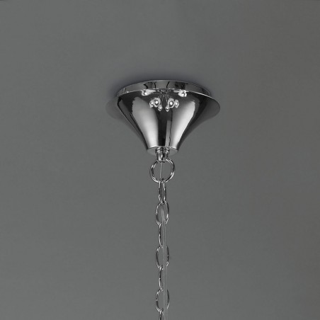 Lámpara techo clásica TIFFANY cromo 4 pantallas