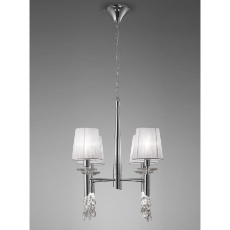 Lámpara techo clásica TIFFANY cromo 4 pantallas