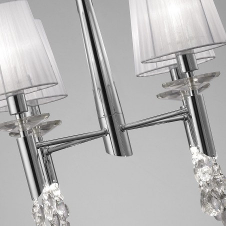 Lámpara techo clásica TIFFANY cromo 4 pantallas