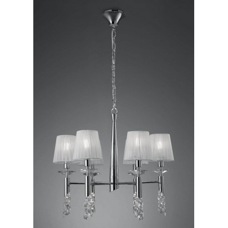 Lámpara techo clásica TIFFANY cromo 6 pantallas