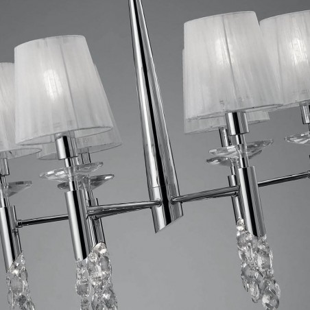 Lámpara techo clásica TIFFANY cromo 6 pantallas