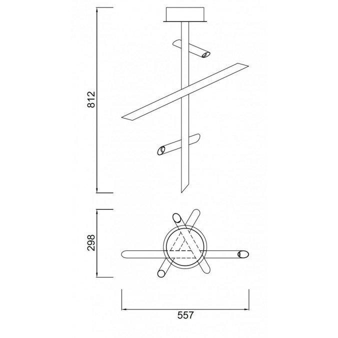 Semiplafon de techo LED TAKE bronze