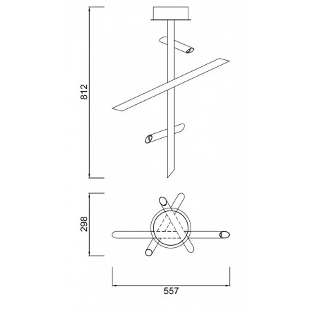 Semiplafon de techo LED TAKE bronze