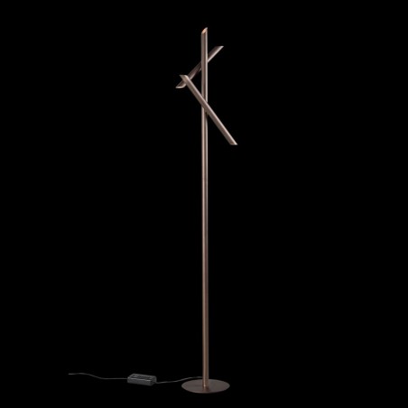 Lámpara de pie doble LED TAKE bronze