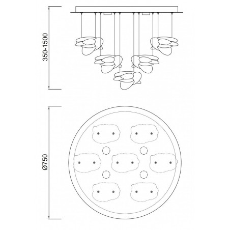 Lámpara de techo LED NIDO 75cm