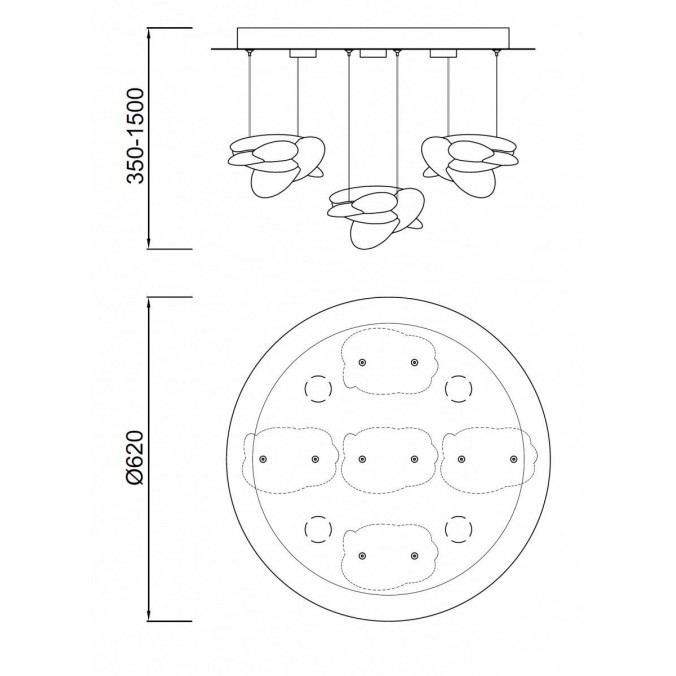 Lámpara de techo LED NIDO 62cm