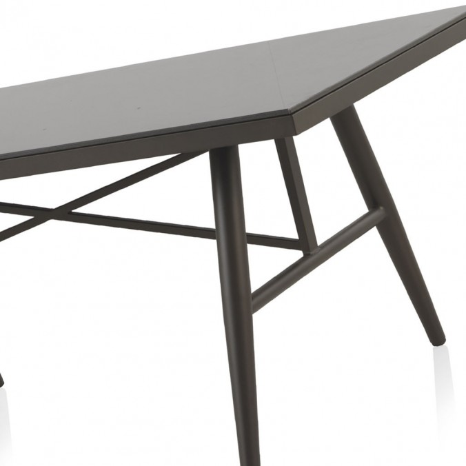 Mesa exterior DELTA 180x100cm aluminio y cristal 10mm