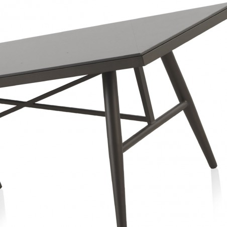 Mesa exterior DELTA 180x100cm aluminio y cristal 10mm