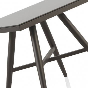 Mesa exterior DELTA 90x90cm aluminio y cristal 8mm 2