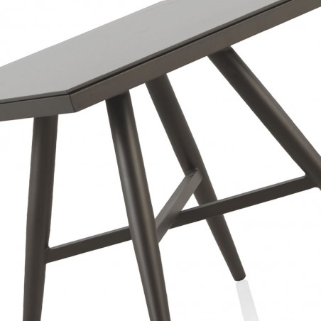 Mesa exterior DELTA 90x90cm aluminio y cristal 8mm