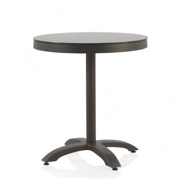 Mesa exterior DELTA 70cm aluminio y cristal 8mm
