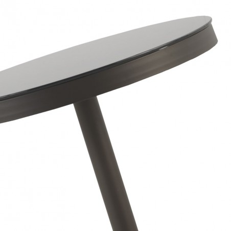 Mesa exterior DELTA 70cm aluminio y cristal 8mm