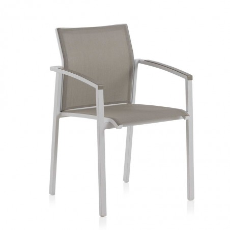 Sillón de exterior WHITE ERGO aluminio y textiline