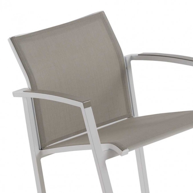 Sillón de exterior WHITE ERGO aluminio y textiline