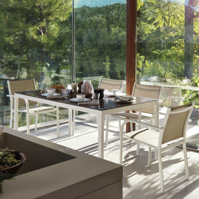 Sillón de exterior WHITE aluminio y textilene