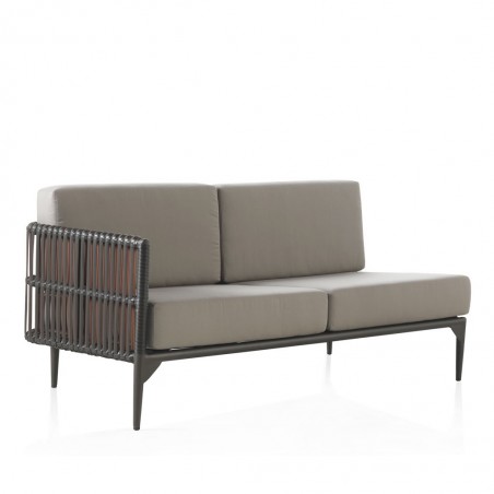 Sofá 2PLZ exterior DELTA aluminio y tejido Hidrófugo Dralon