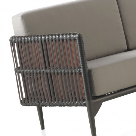Sofá 2PLZ exterior DELTA aluminio y tejido Hidrófugo Dralon