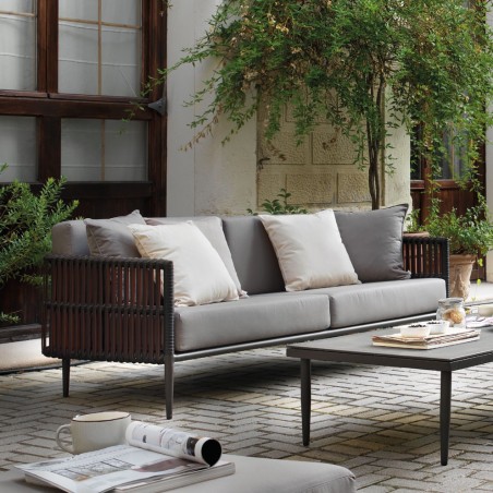 Sofá 3plz exterior DELTA aluminio y tejido Hidrófugo Dralon