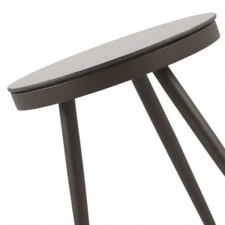 Mesita auxiliar exterior DELTA 45cm aluminio y cristal 8mm