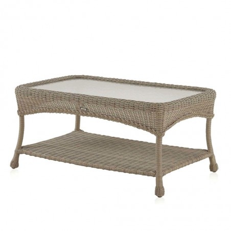 Mesa baja exterior CLASSIC TAUPE 100x60cm cristal 5mm