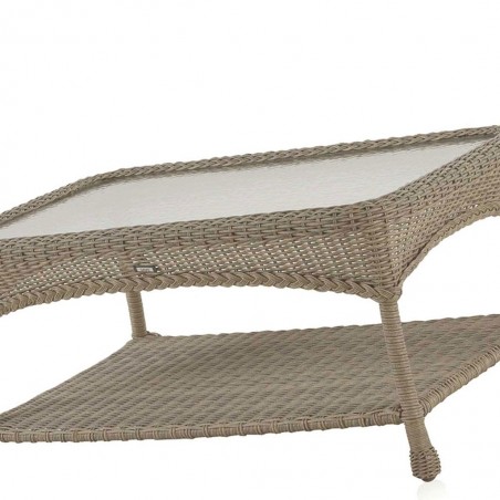 Mesa baja exterior CLASSIC TAUPE 100x60cm cristal 5mm