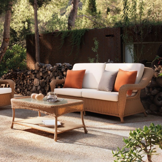 Sofá exterior 185cm CLASSIC CARAMELO tejido Hidrófugo Dralon Sofá exterior 185cm CLASSIC CARAMELO tejido Hidrófugo Dralon