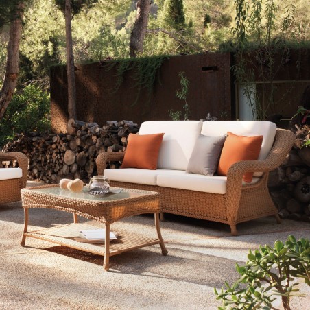 Sofá exterior 185cm CLASSIC CARAMELO tejido Hidrófugo Dralon