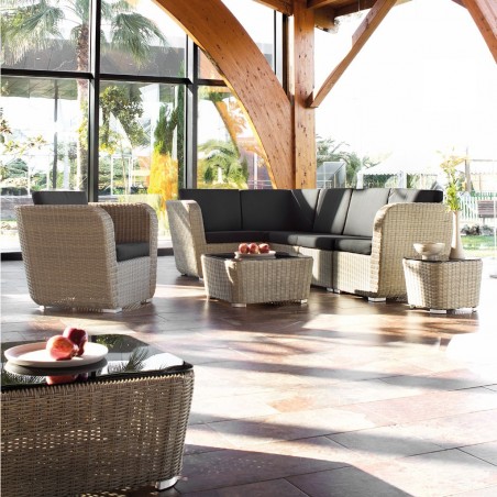 Sillón exterior modular TAUPE Izquierda tejido Hidrófugo Dralon