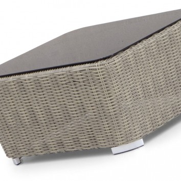 Mesa baja exterior TAUPE 80x80cm cristal negro 5mm 2