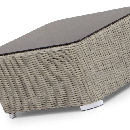 Mesa baja exterior TAUPE 80x80cm cristal negro 5mm