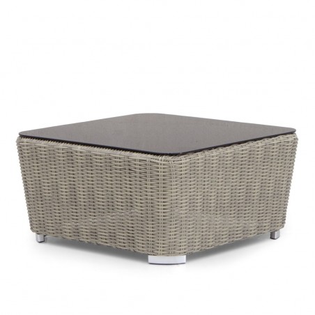 Mesa baja exterior TAUPE 80x80cm cristal negro 5mm