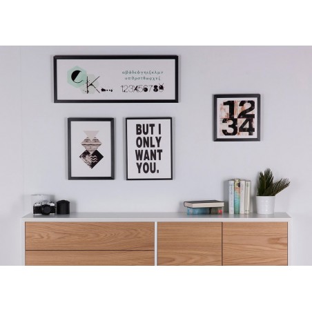 Cuadro CK negro 80x30cm con marco y cristal