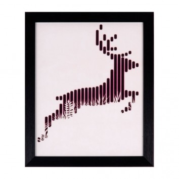 Cuadro DEERCODE 25x30cm con marco negro y cristal