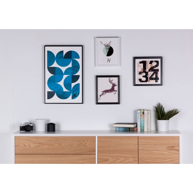 Cuadro DEERCODE 25x30cm con marco negro y cristal