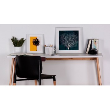 Cuadro SHADE blanco 40x40cm con marco y cristal 2