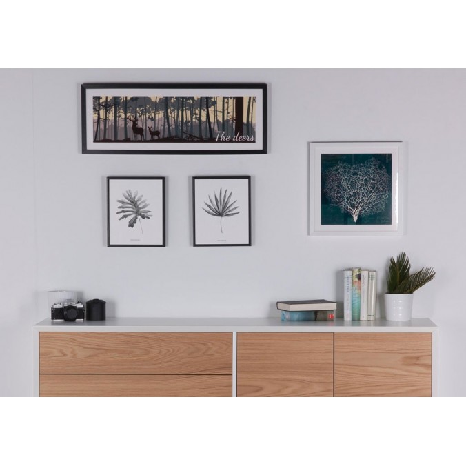 Cuadro SHADE blanco 40x40cm con marco y cristal