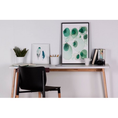 Cuadro PLUMA 25x30cm con marco blanco y cristal