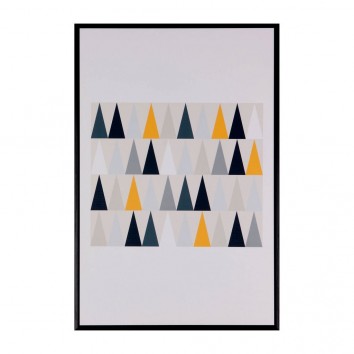 Cuadro TRIANGULOS 40x60cm con marco negro