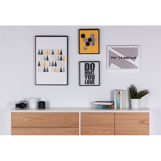 Cuadro TRIANGULOS 40x60cm con marco negro