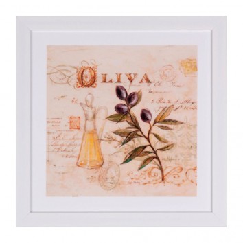 Cuadro OLIVE 30x30cm con marco y cristal