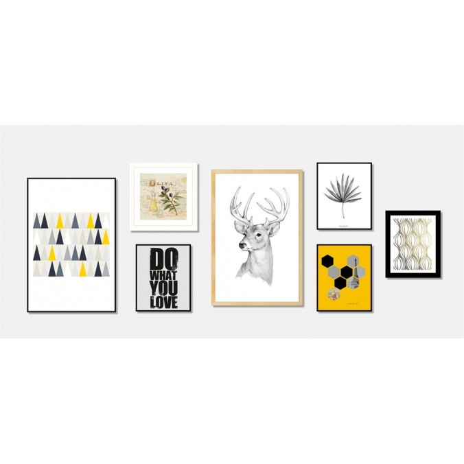 Cuadro DEER roble 40x60cm con marco y cristal Cuadro DEER roble 40x60cm con marco y cristal