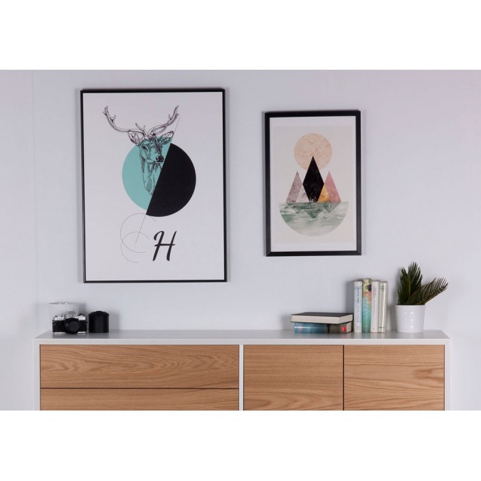 Cuadro ISLA negro 40x60cm con marco y cristal