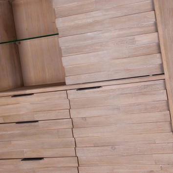 Vitrina-aparador Amsterdam 120x140cm madera maciza acacia 2