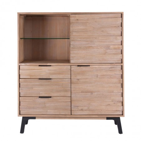 Vitrina-aparador Amsterdam 120x140cm madera maciza acacia