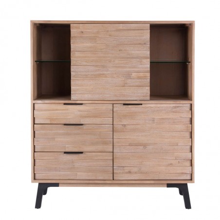 Vitrina-aparador Amsterdam 120x140cm madera maciza acacia