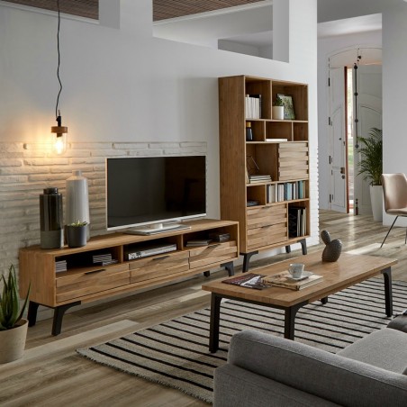 Mueble TV Amsterdam 165cm madera maciza acacia